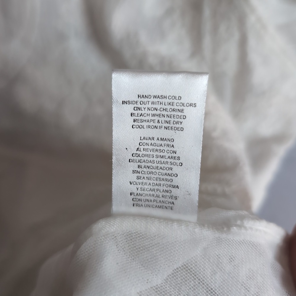 Democracy White Lace Embroidered Babydoll Top B7213PW1E Large NWT - Picture 5 of 10